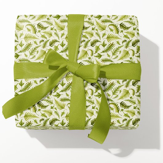 Little Green Waterverf Fern Leaves Cadeaupapier