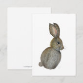 Little Grey Bunny Notecard - Original Artwork Kaart (Voorkant / Achterkant)