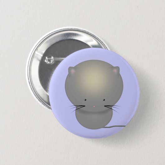 Little Grey Kitten Pinback Button (Voorkant /achterkant)