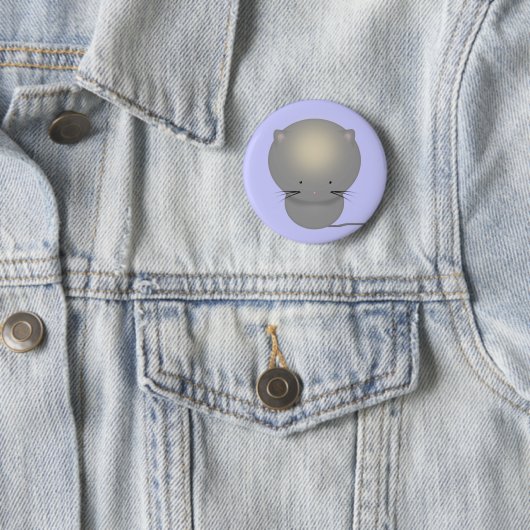 Little Grey Kitten Pinback Button (In situ)