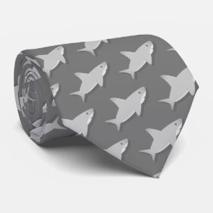 Little Grey Shark Cartoon Pattern Stropdas