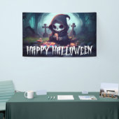Little Grim Reaper met Snoep Happy Halloween Spandoek (Beurs)