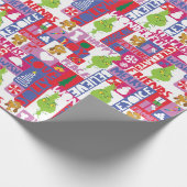 Little Grinch | Kleurrijk kerstpatroon Cadeaupapier (Hoek)