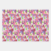 Little Grinch | Kleurrijk kerstpatroon Inpakpapier Vel (Voorkant)