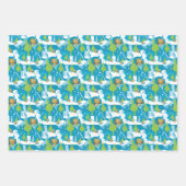 Little Grinch | Merry Grinchmas Blauwgroen Patroon Inpakpapier Vel (Voorkant 2)