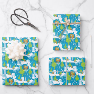 Little Grinch Merry Grinchmas Blauwgroen Patroon Inpakpapier Vel