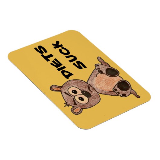 Little Grumpy Beer zegt Diets Suck Magneet (Rechterzijde)