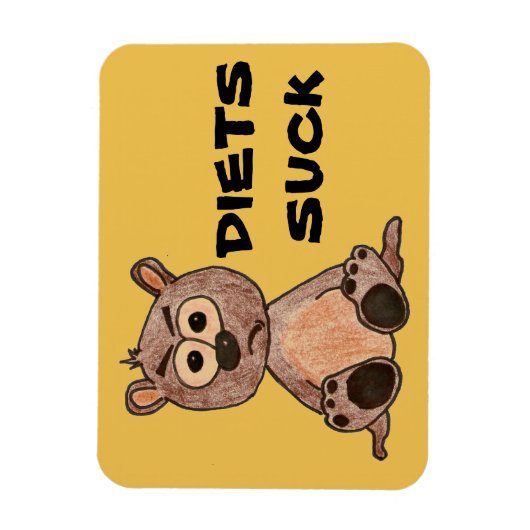 Little Grumpy Beer zegt Diets Suck Magneet (Verticaal)