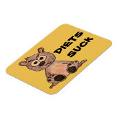 Little Grumpy Beer zegt Diets Suck Magneet (Linkerzijde)