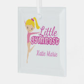 Little Gymnast Cute Personalized Gymnastics Girl Glas Ornament (Voorkant links)