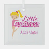 Little Gymnast Cute Personalized Gymnastics Girl Glas Ornament (Voorkant)
