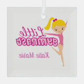 Little Gymnast Cute Personalized Gymnastics Girl Glas Ornament (Achterkant)