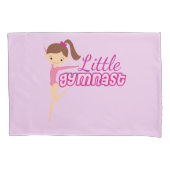 Little Gymnast Cute Pink Gymnastics Girl Kussensloop (Voorkant)