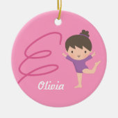 Little Gymnast Girl Gymnastics Personalized Keramisch Ornament (Voorkant)