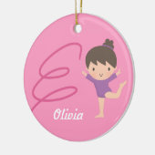 Little Gymnast Girl Gymnastics Personalized Keramisch Ornament (Links)
