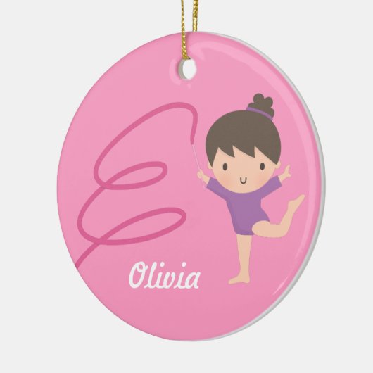 Little Gymnast Girl Gymnastics Personalized Keramisch Ornament (Links)