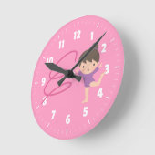 Little Gymnast Girl Gymnastics Room Decor Ronde Klok (Hoek)