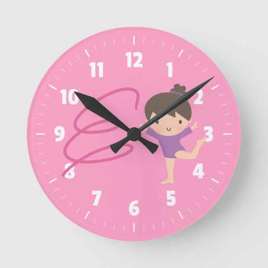 Little Gymnast Girl Gymnastics Room Decor Ronde Klok (Voorkant)
