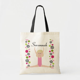 Little Gymnast in Pink en Green Tote Bag