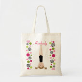 Little Gymnast in Pink en Green Tote Bag (Voorkant)