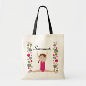 Little Gymnast in Pink en Green Tote Bag (Voorkant)