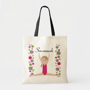 Little Gymnast in Pink en Green Tote Bag