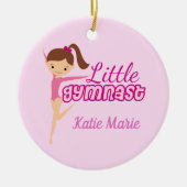 Little Gymnast  Pink Custom Kinder Kerstmis Keramisch Ornament (Voorkant)
