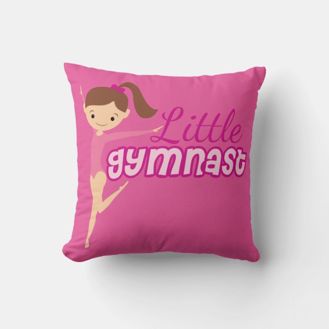 Little Gymnast (roze) Kussen (Voorkant)