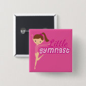 Little Gymnast (roze) Vierkante Button 5,1 Cm (Voorkant /achterkant)