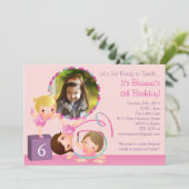 Little Gymnasts - Gymnastics Birthday Invitation Kaart (Staand voorkant)