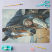 Little Gypsy Girl with her horse Tissuepapier (Craft)