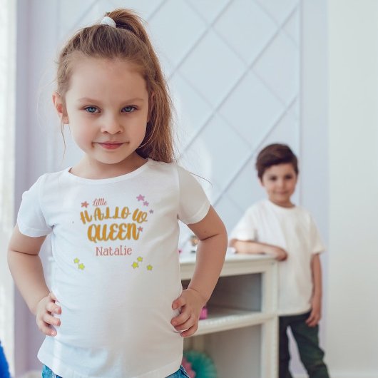 Little Hallow Queen Halloween Aangepaste Naam Kinder Shirts