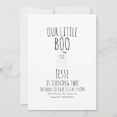 Little Halloween Boo Ghost First Birthday Kaart (Voorkant)