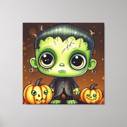Little Halloween Frankenstein Canvas Afdruk (Voorkant)