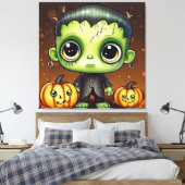 Little Halloween Frankenstein Canvas Afdruk (Insitu (Slaapkamer))