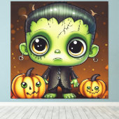 Little Halloween Frankenstein Canvas Afdruk (Insitu (Houten vloer))