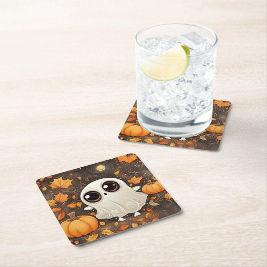 Little Halloween Ghost Kartonnen Onderzetters (Insitu)