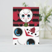 LIttle Halloween Serial Killer RSVP-kaart RSVP Kaartje (Staand voorkant)