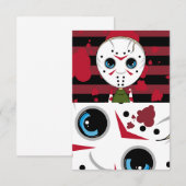 LIttle Halloween Serial Killer RSVP-kaart RSVP Kaartje (Voorkant / Achterkant)