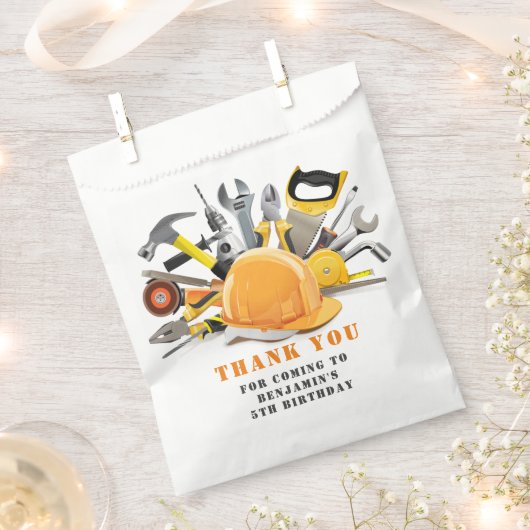 Little Handyman Tool Birthday Party Favor Bag Bedankzakje (Geknipt)