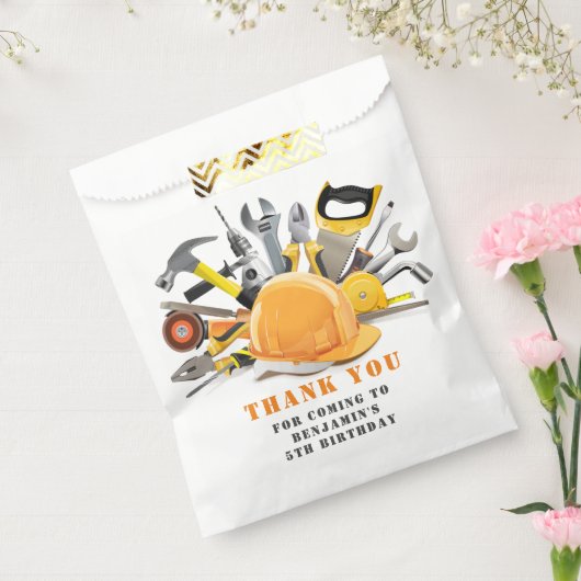 Little Handyman Tool Birthday Party Favor Bag Bedankzakje (Gezegeld)