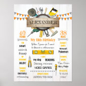 Little Handyman Verjaardag mijlpaal Geboortestatis Poster (Voorkant)