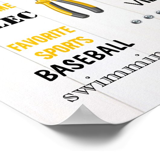 Little Handyman Verjaardag mijlpaal Geboortestatis Poster (Hoek)