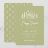 Little Happy Camper Baby shower Invitation Kaart (Voorkant / Achterkant)