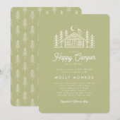 Little Happy Camper Baby Shower Invitation  Kaart (Voorkant / Achterkant)