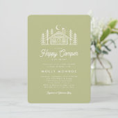 Little Happy Camper Baby Shower Invitation  Kaart (Staand voorkant)