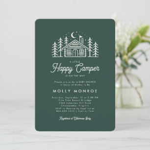Little Happy Camper Baby shower Invitation Kaart
