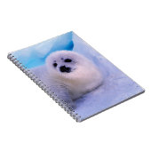 Little Harp Seal Pup bekleed in Snowflakes Notitieboek (Rechterzijde)