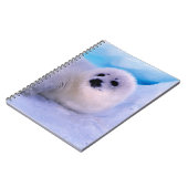 Little Harp Seal Pup bekleed in Snowflakes Notitieboek (Linkerzijde)