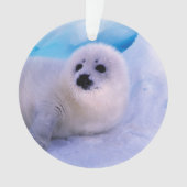 Little Harp Seal Pup bekleed in Snowflakes Ornament (voorkant)